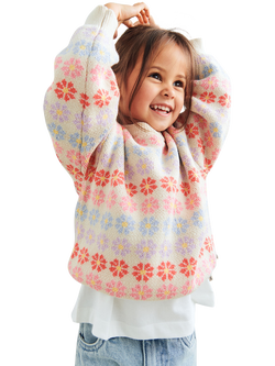 WHEAT Kids' Harlow Knitted Long Sleeve Jumper, Sandshell, Sandshell