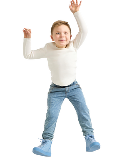 Lindex Kids' Denim Look Joggers, Dusty Blue, Dusty Blue