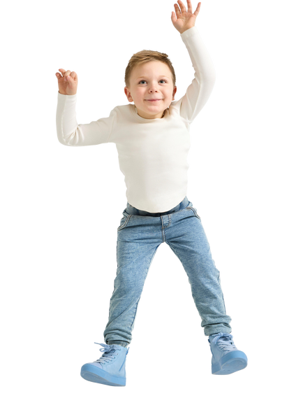Lindex Kids' Denim Look Joggers, Dusty Blue, Dusty Blue