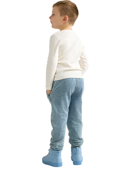 Lindex Kids' Denim Look Joggers, Dusty Blue - view 2, Dusty Blue