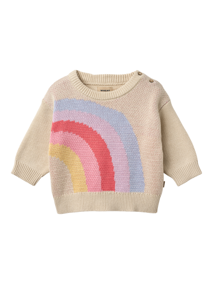 WHEAT Baby Solveig Knitted Long Sleeve Jumper, Natural, Natural