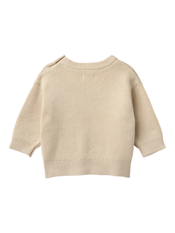 WHEAT Baby Solveig Knitted Long Sleeve Jumper, Natural - view 2, Natural