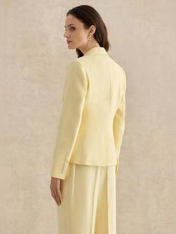 Hobbs Petite Adalee Pure Linen Jacket, Yellow - view 2, Yellow