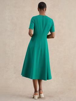 Hobbs Ariela Twist Neck Midi Dress, Meadow Green - view 2, Meadow Green
