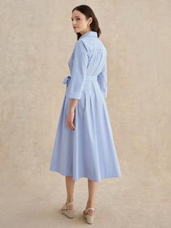 Hobbs Jane Stripe Shirt Dress, Blue/White - view 2, Blue/White