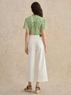 Hobbs Brinley High Rise Wide Leg Cropped Jeans, Off White - view 2, Off White