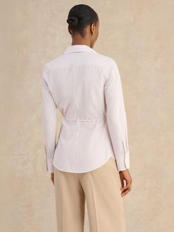 Hobbs Kinsley Pinstripe Wrap Shirt, White/Pink - view 2, White/Pink