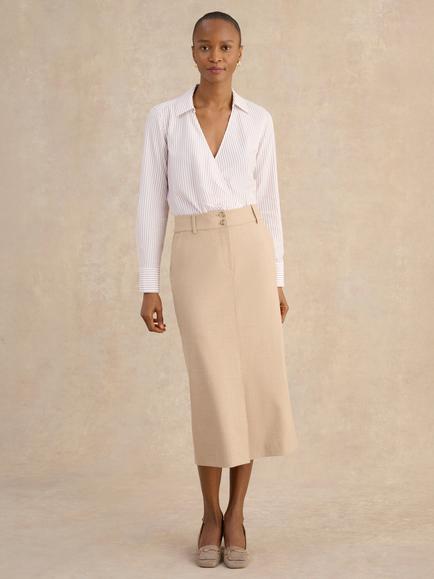 Hobbs Ashleen Tailored Midi Skirt, Neutral, Neutral