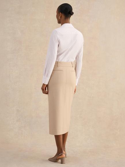Hobbs Ashleen Tailored Midi Skirt, Neutral - view 2, Neutral