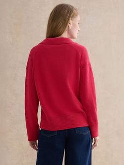Hobbs Jamie Polo Jumper, Pink - view 2, Pink