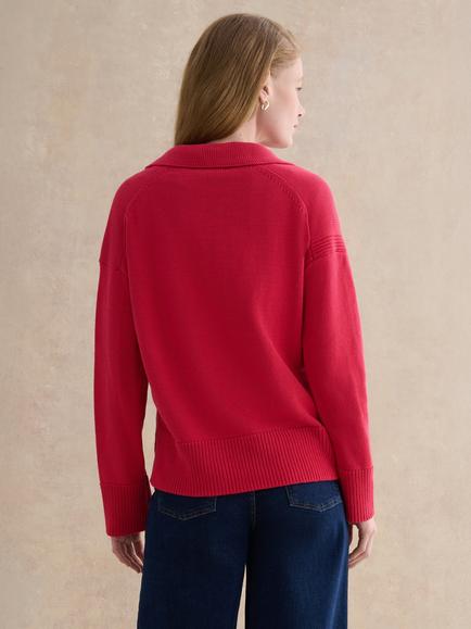 Hobbs Jamie Polo Jumper, Pink - view 2, Pink