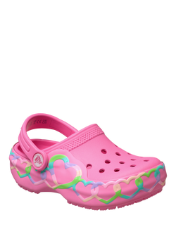Crocs Kids' Classic Heart Lights Clogs, Pink Lemonade - view 2, Pink Lemonade