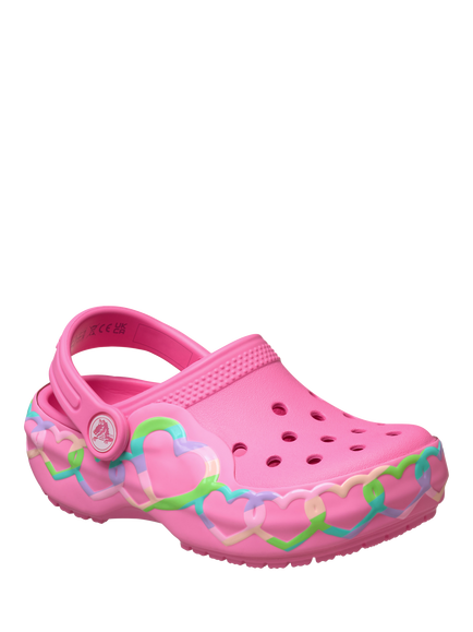 Crocs Kids' Classic Heart Lights Clogs, Pink Lemonade - view 2, Pink Lemonade