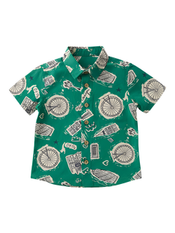 Angel & Rocket Baby City Print Shirt, Green, Green