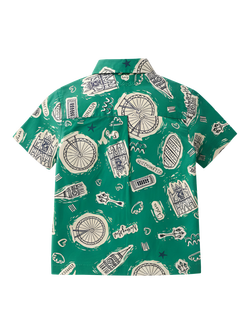 Angel & Rocket Baby City Print Shirt, Green - view 2, Green