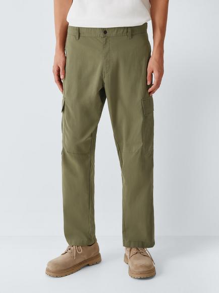 Kin Cotton Rich Cargo Trousers, Dusky Green, Dusky Green