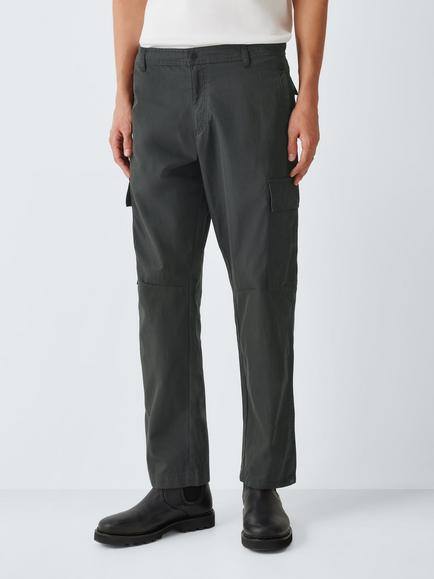 Kin Cotton Rich Cargo Trousers, Black, Black