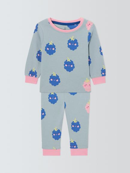 John Lewis Baby Berry Pyjamas, Blue, Blue