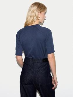 Jigsaw Cotton Luxe Raglan Sleeve T-Shirt - view 2, Blue