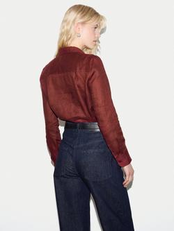 Jigsaw Classic Tailored Fit Pure Linen Shirt - view 2, Red