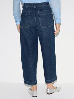 Jigsaw Hampstead Wide Leg Jeans, Mid Blue - view 2, Mid Blue