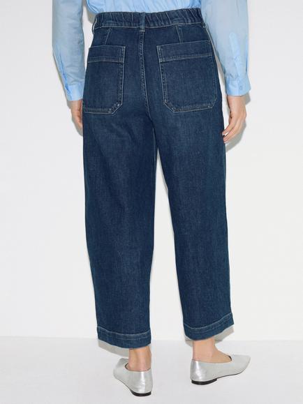 Jigsaw Hampstead Wide Leg Jeans, Mid Blue - view 2, Mid Blue
