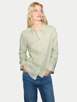 Jigsaw Classic Tailored Fit Pure Linen Shirt, Green