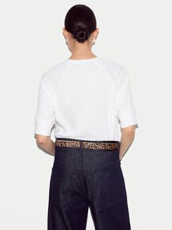 Jigsaw Cotton Luxe Raglan Sleeve T-Shirt - view 2, White