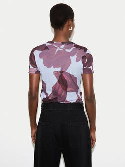 Jigsaw Iris Leaf T-Shirt, Pale Blue/Multi - view 2, Pale Blue/Multi