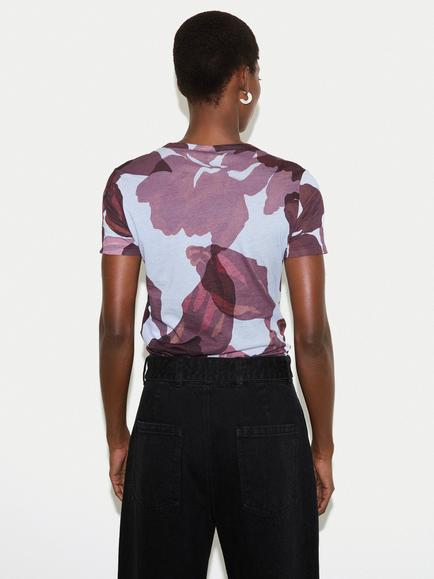 Jigsaw Iris Leaf T-Shirt, Pale Blue/Multi - view 2, Pale Blue/Multi