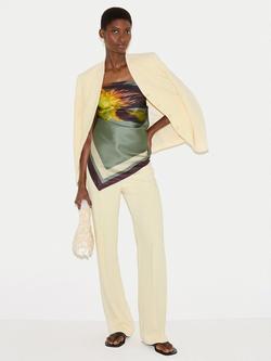 Jigsaw Iris Print Pure Silk Scarf - view 2, Green