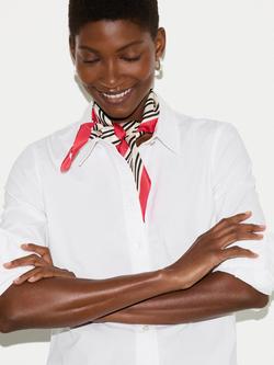 Jigsaw Stripe Pure Silk Twill Scarf - view 2, Ivory/Multi