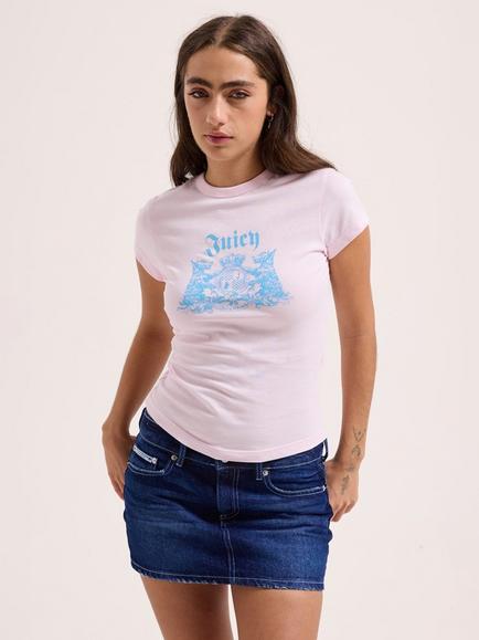 Juicy Couture Juicy Dog Crest Hilton T-Shirt, Cherry Blossom, Cherry Blossom