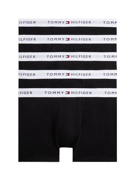 Tommy Hilfiger Kids' Cotton Blend Trunks, Pack of 5, Black, Black