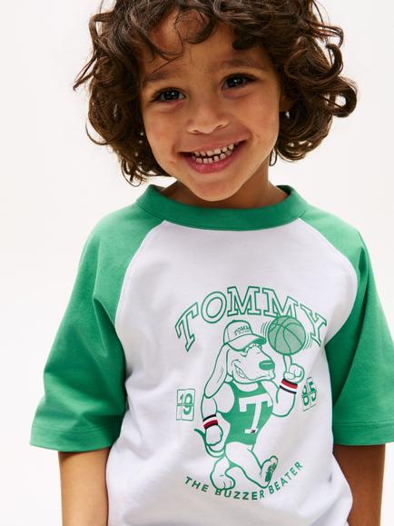 Tommy Hilfiger Kids' Sports Graphic Raglan Sleeve T-Shirt, White - view 2, White