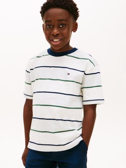 Tommy Hilfiger Kids' Short Sleeve Rugby Stripe T-Shirt, Multi, Multi