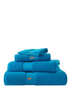 Ralph Lauren Polo Player Towels, Cove Blue