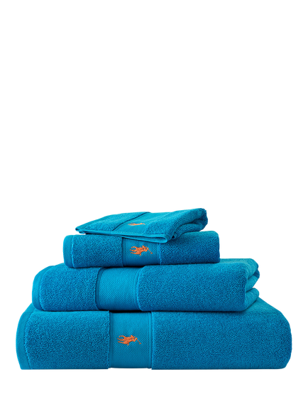 Ralph Lauren Polo Player Towels, Cove Blue