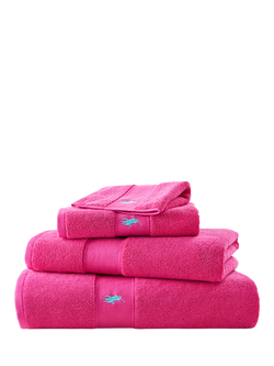 Ralph Lauren Polo Player Towels, Pink Sky