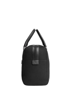 Carl Friedrik Compact Weekender Leather Holdall Bag, 35L, Navy/Hackett - view 2, Black