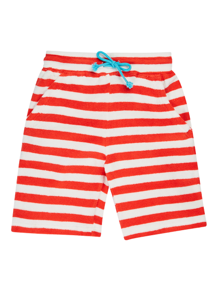 Frugi Kids' Beach Towelling Shorts, Papaya, Papaya