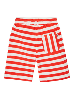 Frugi Kids' Beach Towelling Shorts, Papaya - view 2, Papaya