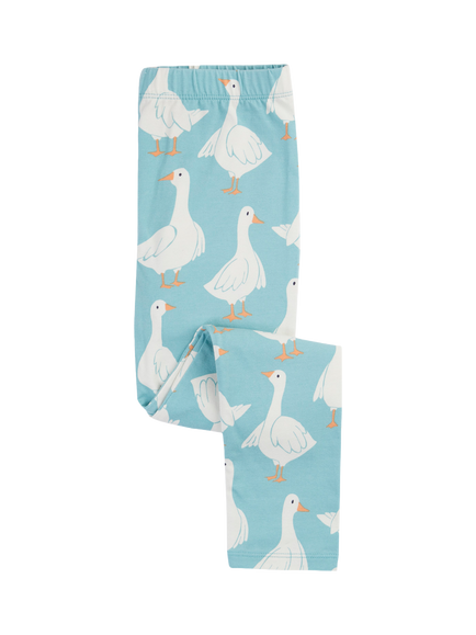 Frugi Kids' Libby Printed Leggings, Goose Gaggle, Goose Gaggle