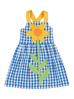 Frugi Kids' Allie Daisy Sundress, Cobalt, Cobalt