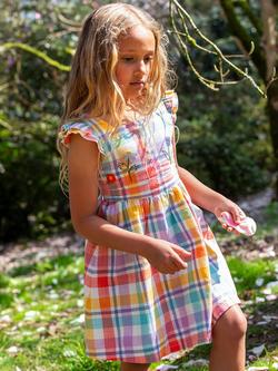 Frugi Kids' Hyacinth Embroidered Dress - view 2, Springtimechk/Flower