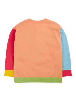 Frugi Kids' Knitted Jumper, Hotchpotch/Sun - view 2, Hotchpotch/Sun