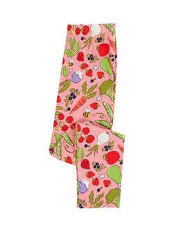 Frugi Kids' Libby Veggie Print Leggings, Grow Happiness, Grow Happiness
