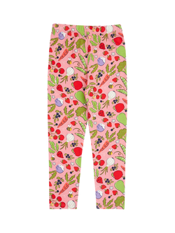 Frugi Kids' Libby Veggie Print Leggings, Grow Happiness - view 2, Grow Happiness
