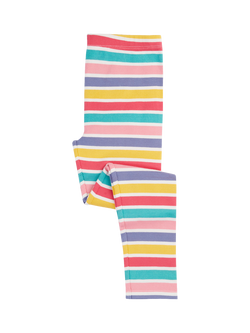 Frugi Kids' Libby Ribbed Leggings, Multi Rib Stripe, Multi Rib Stripe