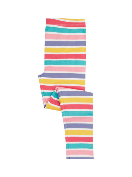 Frugi Kids' Libby Ribbed Leggings, Multi Rib Stripe, Multi Rib Stripe